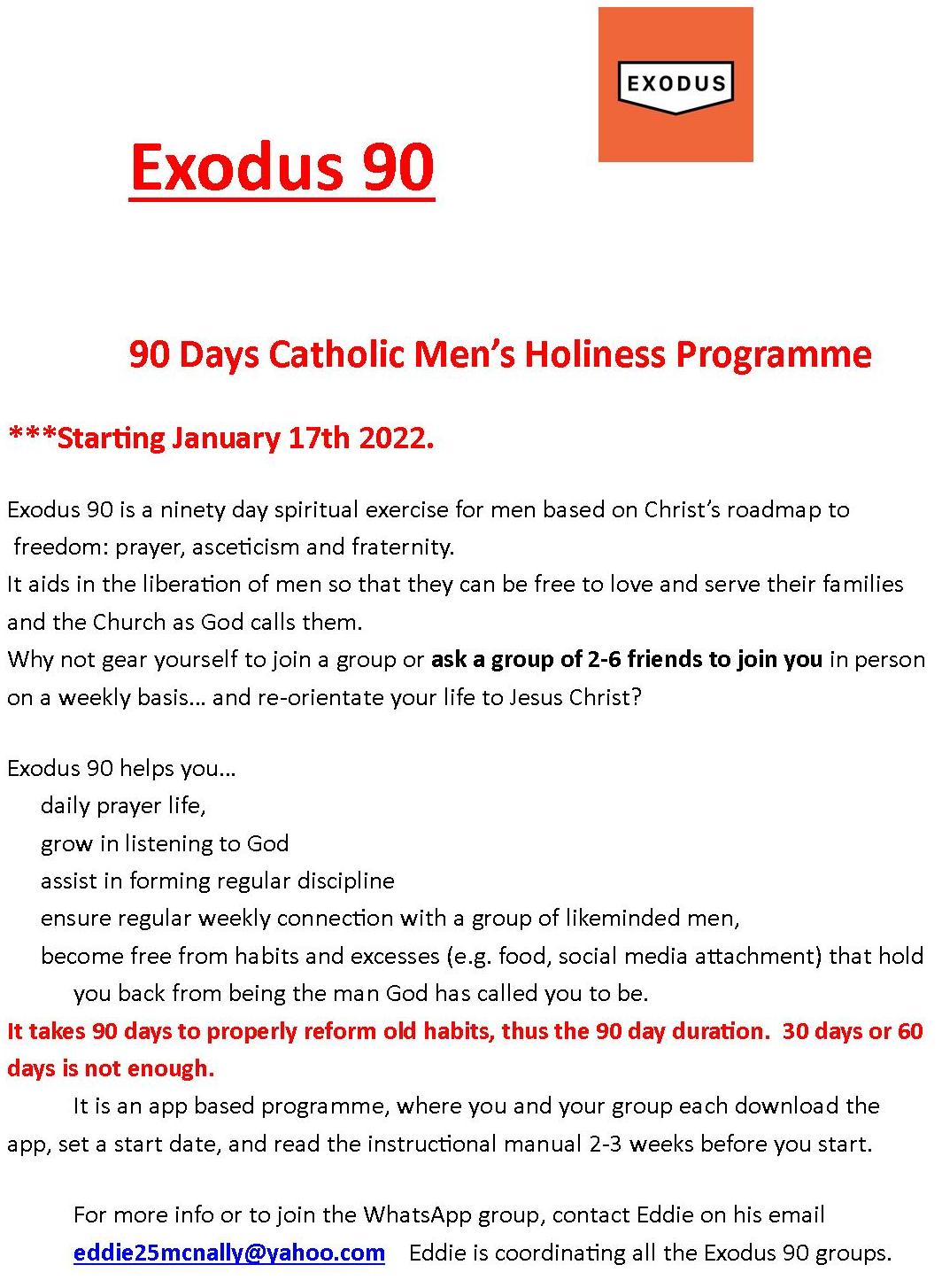 Exodus 90 flier - Please click to see larger version