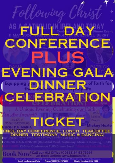 FULL DAY CONFERENCE PLUS EVENING GALA DINNER TICKET £60/€70