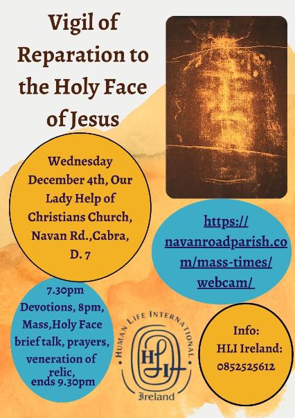 Join us for this evening's Holy Face Vigil and Mass - Click Here for live webcam